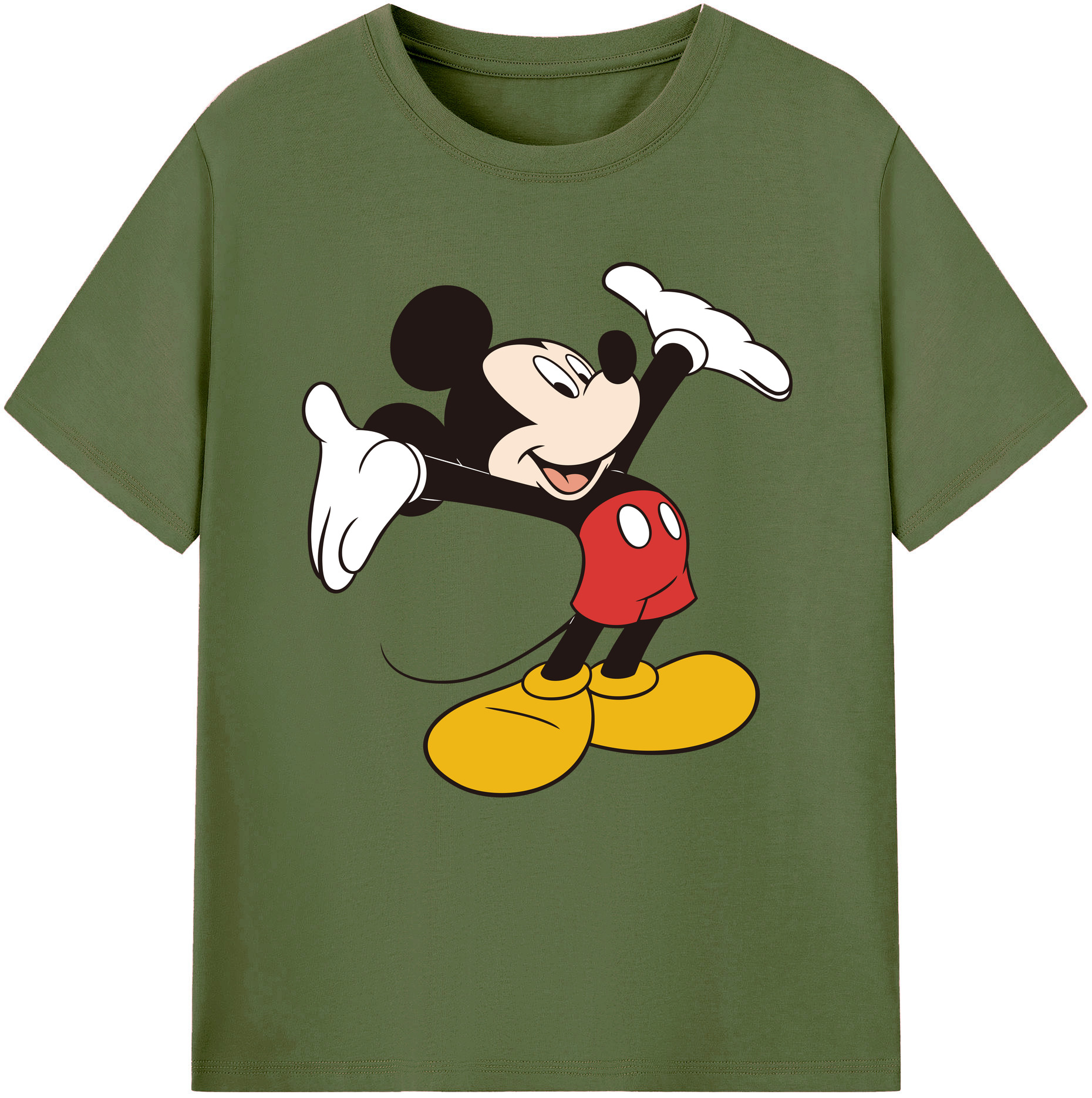 （画像用） ミッキーマウス Mickey Mouse 綿100％半袖Tシャツ（フロントプリント）